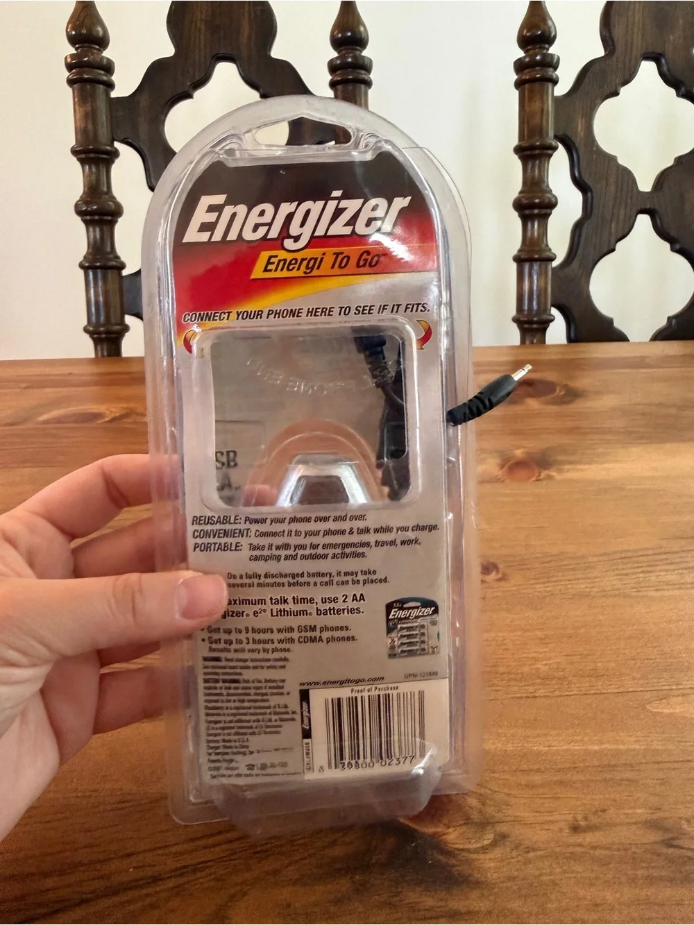 Energizer Instant Cell Phone Charger - Black mini USB LG phones